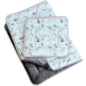 Pukka baba takaró és párna szett cuki állatokkal kék alapon - Pukka