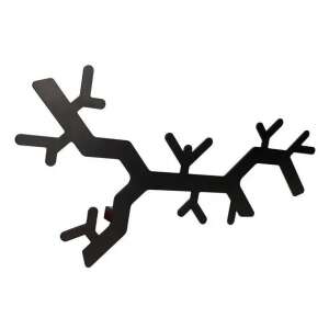 Fogas-Kulcstartó 2069 Faág Minta, čierny oceľový nástenný vešiak na kabáty a kľúče - Skladovanie a organizovanie