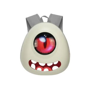 CRELANDER fehér LED hátizsák gyerekeknek, szörny design - Óvodai kellék