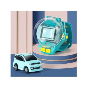 Mini mașină albastră cu telecomandă și set de jucării ceas - Homyl