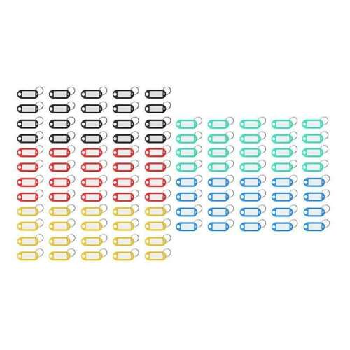 100 db színes kulcstartó címke üres címkével a könnyű azonosításhoz