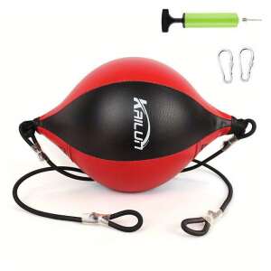 Rote und schwarze hängende Speedball für Box-Training, mit Pumpe und Haken zum Aufhängen - Boxsäcke und Boxhandschuhe