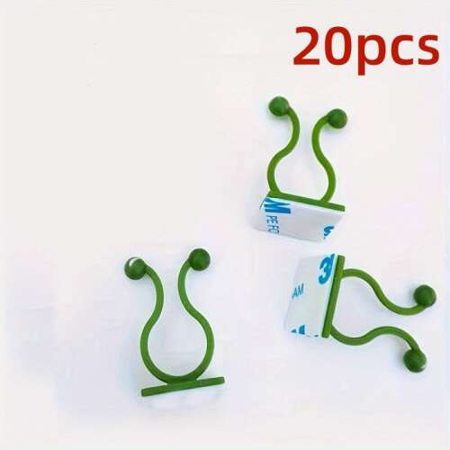 10 db zöld öntapadós növény rögzítő kapocs kúszónövényekhez