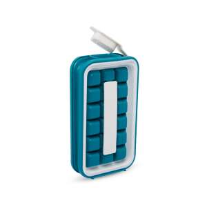 Icebreaker Ice Cube Tray, Teal and White, 18 Cubes, Angled View - Ice cube tray
