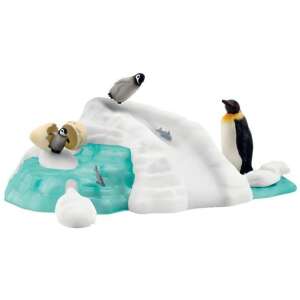 Schleich Penguin Family Fun playset with an iceberg, penguins, and a slide - Schleich