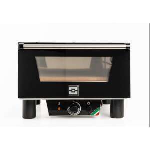 Effeuno N3 Pizza Sütő, fekete és rozsdamentes acél, elülső nézet - Pizzasütő
