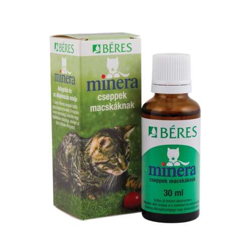 BÉRES Minera cseppek macskáknak, 30 ml-es üveg, táplálékkiegészítő macskáknak - Kiegészítő takarmány macskáknak