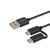 Kabel USB Savio 2w1 - złącza USB-A, Micro USB i USB-C
