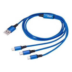 Akyga AK-USB-27 4-in-1 USB charging cable with USB-A, Micro USB, USB-C and Lightning connectors - Data Cable