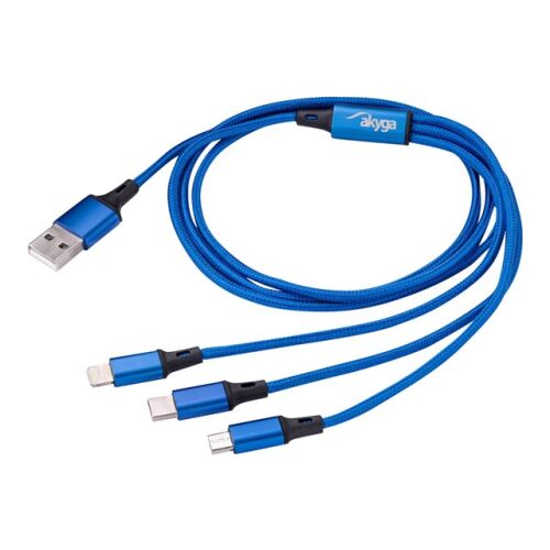 Akyga AK-USB-27 4-in-1 USB charging cable with USB-A, Micro USB, USB-C and Lightning connectors
