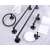 Black bathroom accessories set, towel bar, towel ring, toilet paper holder, bathroom decor
