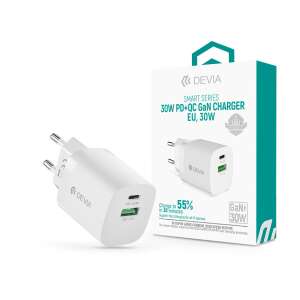 Devia Smart Series GaN PD+QC Schnellladegerät, 30W, Weiß, EU-Stecker - Netzwerkadapter