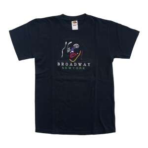 Fekete Broadway New York férfi póló színes arckép mintával - Fruit of the Loom