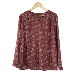 OVS Női Bordó Paisley Mintás Blúz - 40-es 130070708 - OVS