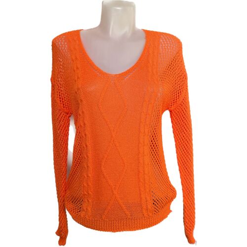 Narancssárga kötött női pulóver, Lázán márka