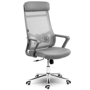 Sofotel Bremen™ szürke hálós irodai szék fejtámlával és állítható magassággal - Irodabútor