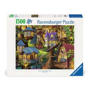 Ravensburger 1500 dieľny puzzle, Súmrak v korunách stromov, s magickým lesným prostredím s domami na stromoch - Ravensburger Puzzle