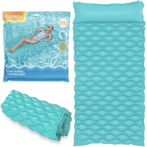 Koláž nafukovacieho matraca Bestway: balenie, zrolovaný a nafúknutý - Bestway Plážové matrace