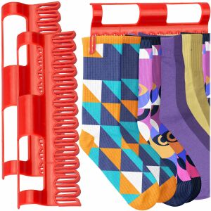 Massido roter Sockenhalter für 26 Socken, Wäscheorganisation - Wäscheständer