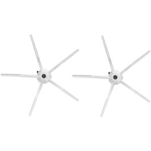 2 опаковки Странична четка Roborock за серия E4, E5, S5, S6, S7, Q7, Q5 Pro - Бяла 5-раменна - Аксесоар за прахосмукачка-робот