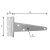 Csuklópánt "T"  100 x 30 x 65 / 2 mm fekete 102343993