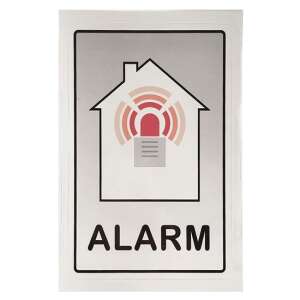 Matrica öntapadós 12 x 8 cm "riasztóval védett objektum" 3427163 102344061 - Figyelmeztető matrica