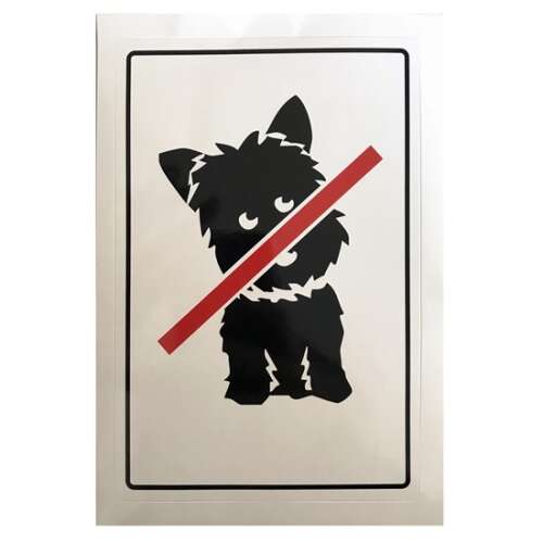 Matrica öntapadós 12 x 8 cm "kutyát behozni tilos" 3427165 102344070