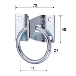 Kötélkarika talpas 70 x 45 d=7 mm horganyzott 3930313 102344250 - Lánc összekötő elem