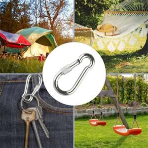 Menetes karabiner felhasználási területei: kemping, függőágy, hinta, kulcstartó - Lánc összekötő elem
