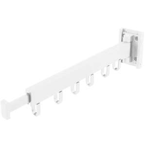 Helper Wand-Wäscheständer 54 cm, versenkbar mit Haken, einfach zu installieren, große Tragfähigkeit, für Balkon/Badezimmer/Schlafzimmer, weiß 102350851
