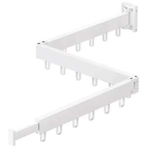 Helper 114cm einziehbarer Wand-Kleidertrockner, weiß, mit Haken - Wäscheständer