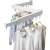 Helper 114cm retractable wall mounted clothes drying rack, white, with hooks, space saving, easy to install, high load bearing, for balcony / bathroom / bedroom