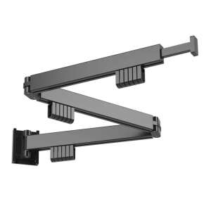 Helper 114 cm Wand-Wäscheständer, einziehbar mit Haken, einfach zu installieren, große Tragfähigkeit, für Balkon/Badezimmer/Schlafzimmer, schwarz 102350891