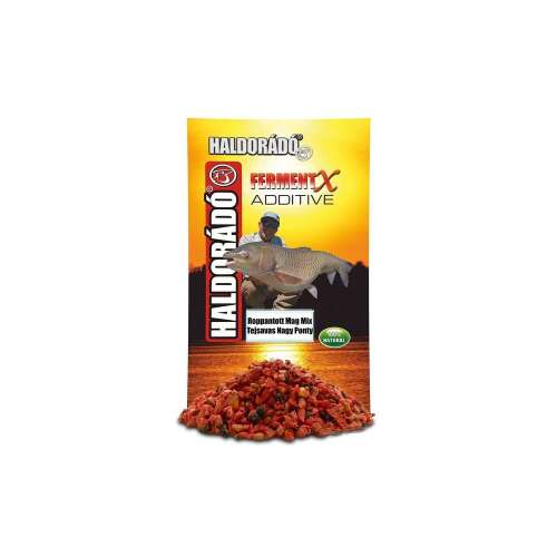 HALDORÁDÓ FermentX Adalék - Tejsavas Micro Mag Mix, 350g, Ananász Ízű, Erjesztett Magkeverék Nagy Pontyokhoz - Etetőanyag adalék