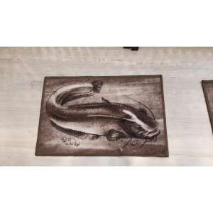 Retro harcsa ajtódísz, barna, 60x40cm, Delphin márka - Lakberendezés