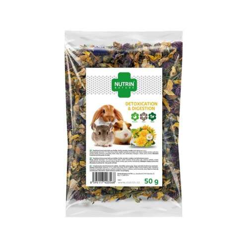 Nutrin Nature Méregtelenítés és Emésztés gyógynövény keverék nyulaknak, csincsilláknak, tengerimalacoknak és más rágcsálóknak, 50g