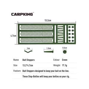 Carpking Csalistopper, zöld, 13.2cm x 4.7cm, horgászfelszerelés, csalistopper, pontyhorgászat - Stopper & Ütköző