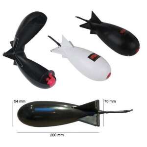 Spomb Fekete - Nagy horgászrakéta, fekete, 200mm hosszú, 70mm széles, 54mm magas, csalizáshoz - Csúzli & etetőrakéta
