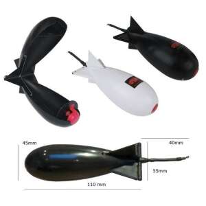 Spomb Mini Fekete horgászrakéta, fekete, fehér és piros, nyitott és zárt, 45mm, 40mm, 55mm, 110mm - Csúzli & etetőrakéta