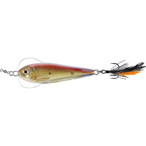 LIVETARGET Flutter Shad Jigging Spoon horgászcsali, arany és piros színben, 55mm, 14g - Műcsali