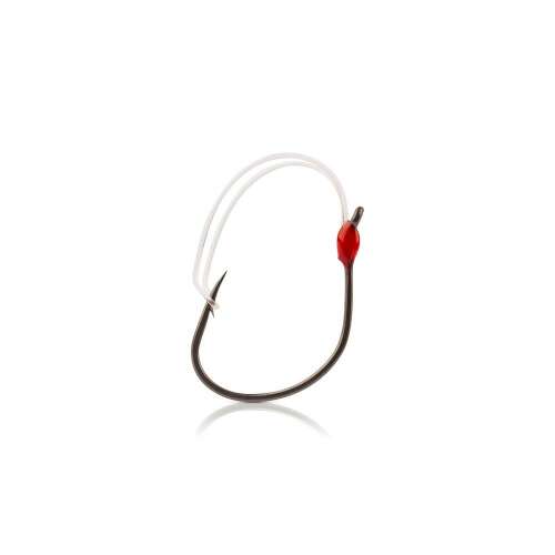 Mustad Apex Wide Weedless Dropshot horgászhorog, 1/0-ás méret, fekete vörös gyönggyel - Horgász horog