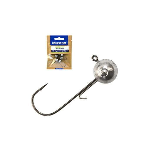 MUSTAD BALL JIG HEAD W/KEEPER 1 5G 6PCS LEAD