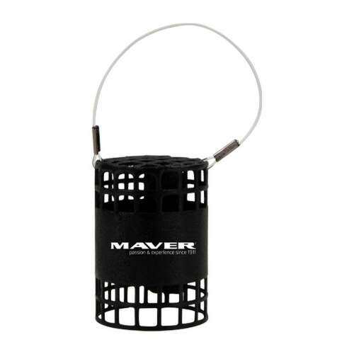 Maver L 20G Capped Big Cage Feeder, fekete etetőkosár dróthurokkal a horgászzsinórhoz rögzítéshez