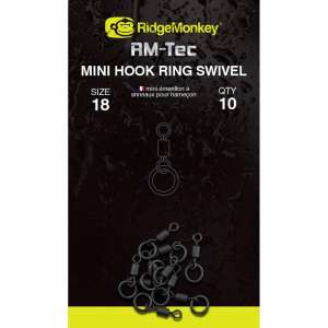 RIDGEMONKEY RM-TEC MINI HOOK RING SWIVEL MIKRO KARIKÁS FORGÓ 10DB 102372650 - Forgó & kapocs