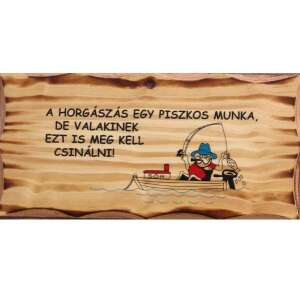 Vicces Horgász Fatábla - Ajándék Horgászoknak