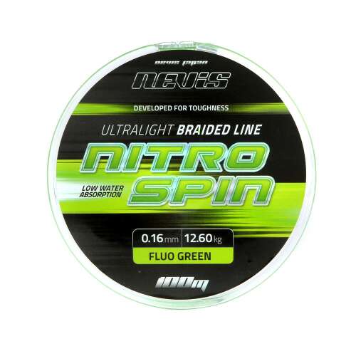 Nevis Nitro Spin 100m 0.16mm Fluo Zöld Ultra Light Fonott Zsinór