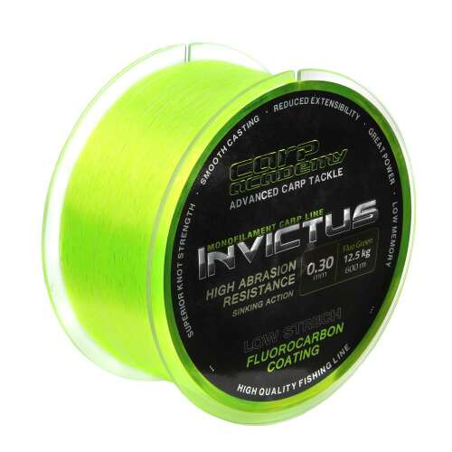 Invictus 600m 0.30mm Fluo Zöld Monofil Ponty Zsinór, Carp Academy - Monofil zsinór