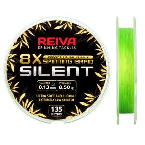 Reiva Silent 8x Fonott Zsinór, 135 méter, 0,13 mm átmérő, Fluo Zöld - Fonott zsinór