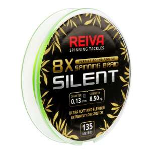 Reiva Silent 8x fonott zsinór, 135 méter, 0,13 mm átmérő, fluo zöld szín, orsón - Fonott zsinór