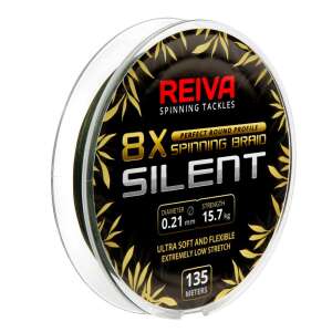 Reiva Silent 8x fonott zsinór, Zöld, 135 méter, 0,21 mm átmérő, 15,7 kg szakítószilárdság - Fonott zsinór